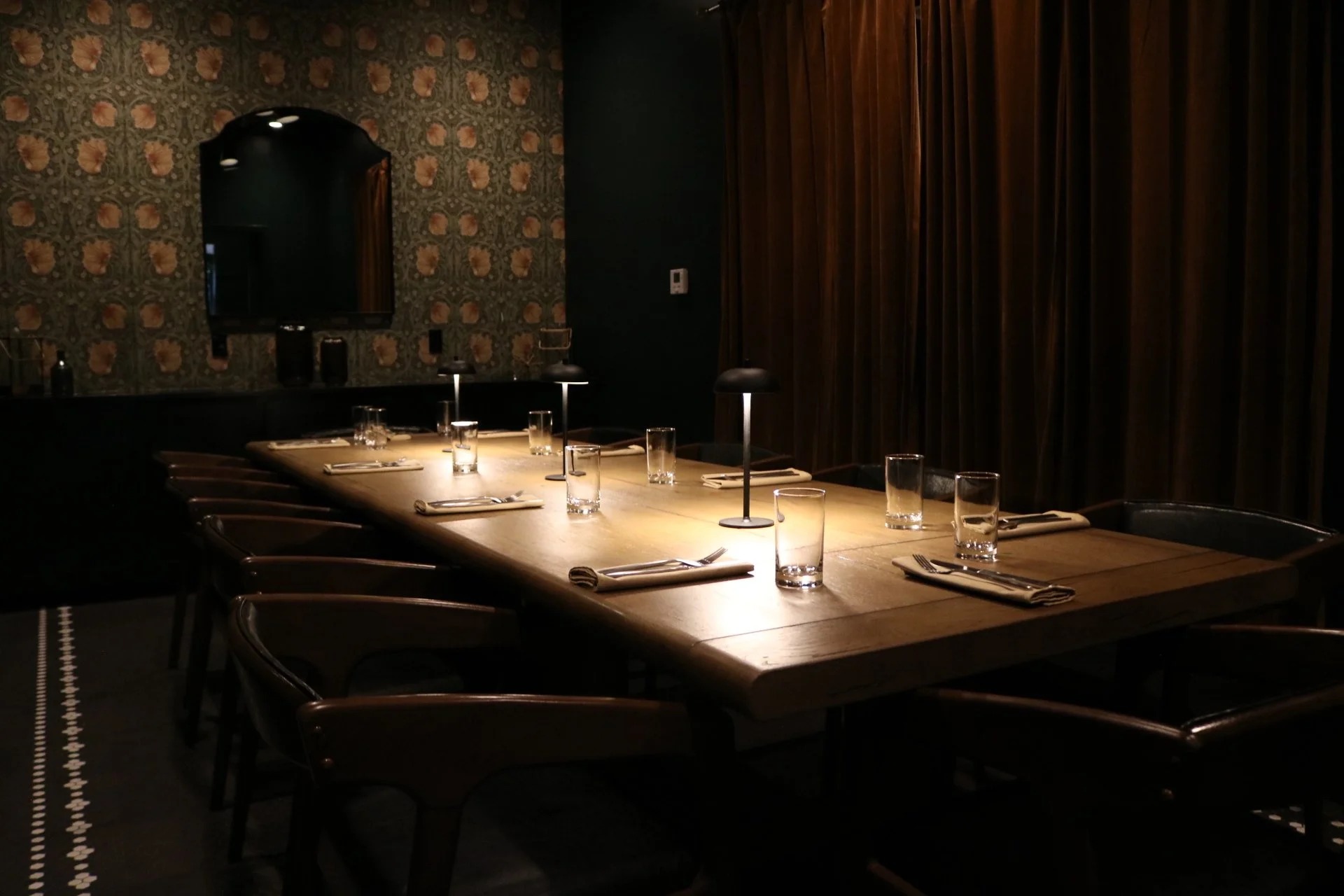 En rolig privat salong for en VIP-middag